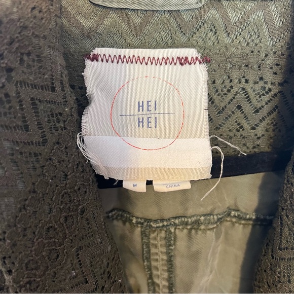 Anthropologie Hei Hei Etta Layered Green Utility Draped Jacket, size Medium - Picture 3 of 10